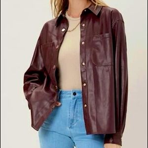 Dark Auburn Leather Jacket